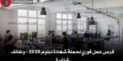 فرص عمل فوري لحملة شهادة دبلوم 2025 – وظائف شاغرة