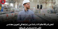 تعلن شركة مقاولات رائدة عن رغبتها في تعيين مهندس تقني للانضمام إلى فريقها، على أن تتوفر فيه الشروط التالية:
