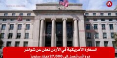 السفارة الأمريكية في الأردن تعلن عن شواغر برواتب تصل إلى 27,000 دينار سنوياً
