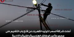 أعلنت شركة السمرا لتوليد الكهرباء عن فتح باب التوظيف لمجموعة من الوظائف الهندسية والفنية والإدارية