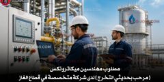 مطلوب مهندسين ميكاترونكس ( مرحب بحديثي التخرج ) لدى شركة متخصصة في قطاع الغاز