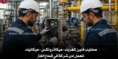 مطلوب فنين كهرباء – ميكاترونكس – ميكانيك للعمل لدى شركة في قطاع الغاز